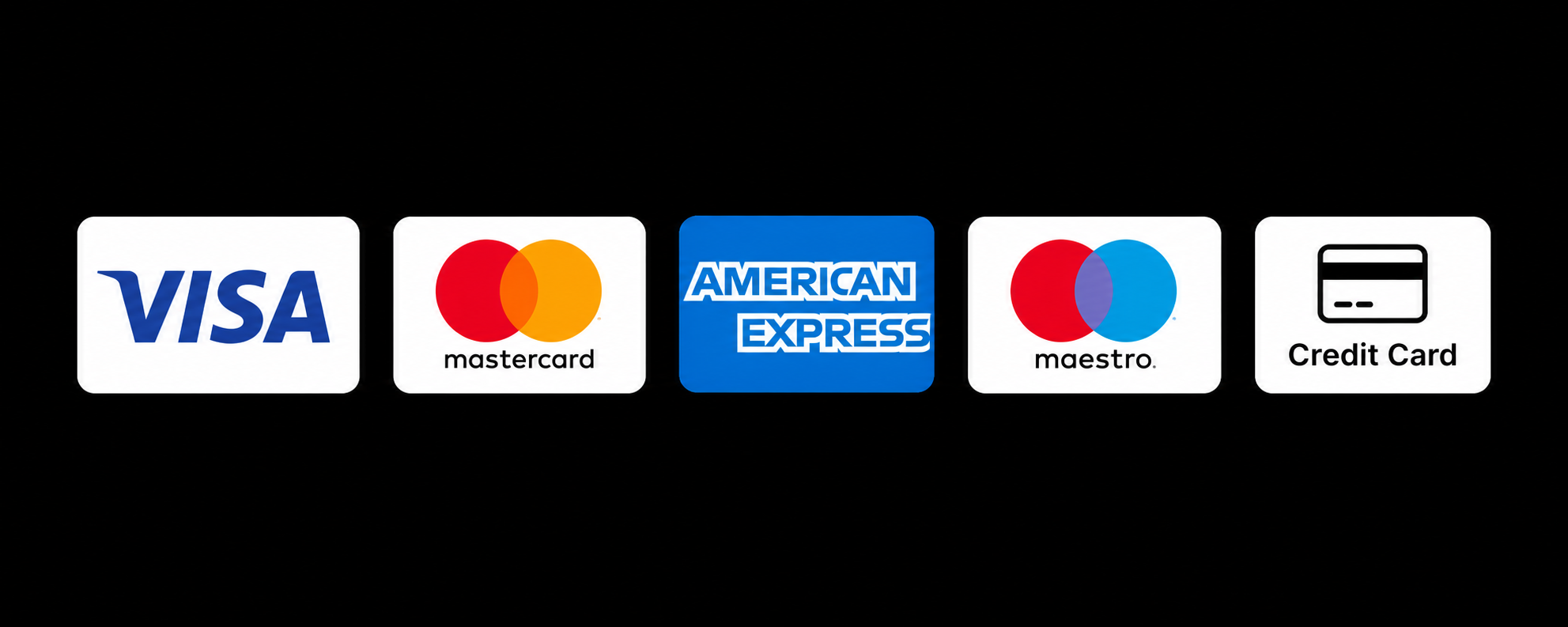 Accepted credit cards
